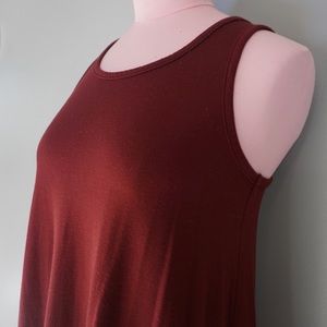 T-Shirt Swing Dress Maroon Tank Top